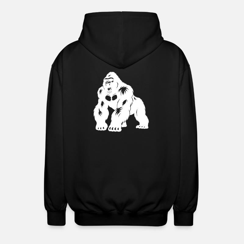 Gorilla Silverback Silhouette - Unisex Hooded Jacket - black