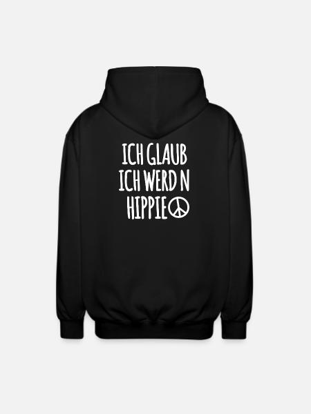 Peace Symbol Lustiger Spruch - Unisex Kapuzenjacke - Schwarz