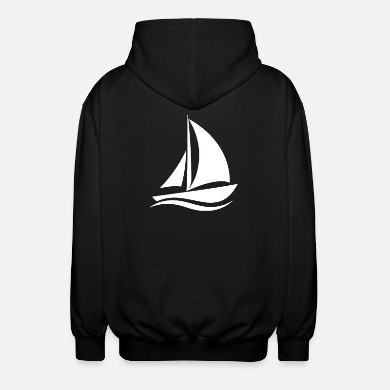 Segelboot - Unisex Kapuzenjacke - Schwarz
