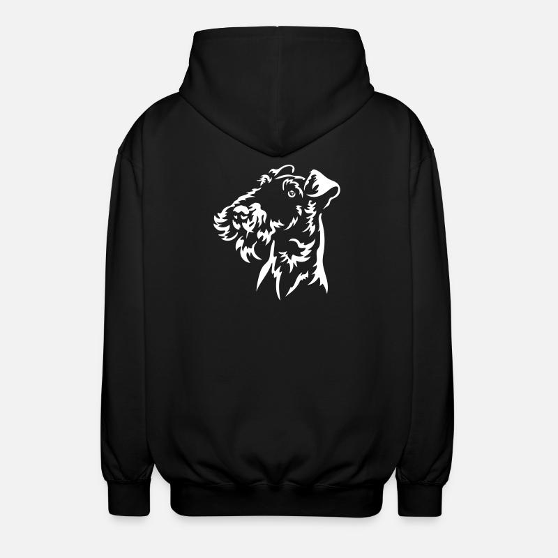 Foxterrier Kopf "Black Edition" - Unisex Kapuzenjacke - Schwarz