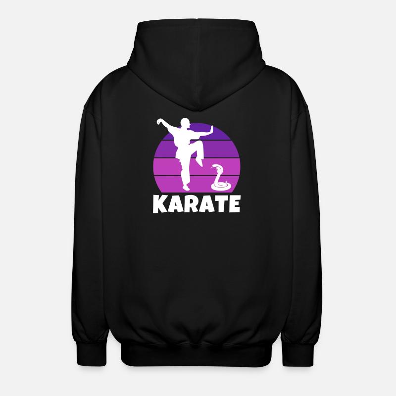 karaté, karatéka, karaté sport - Veste à capuche unisexe - noir