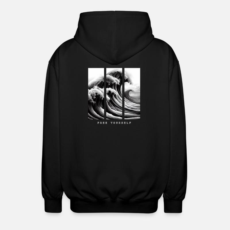 Great Wave - Libérez-vous - Veste à capuche unisexe - noir