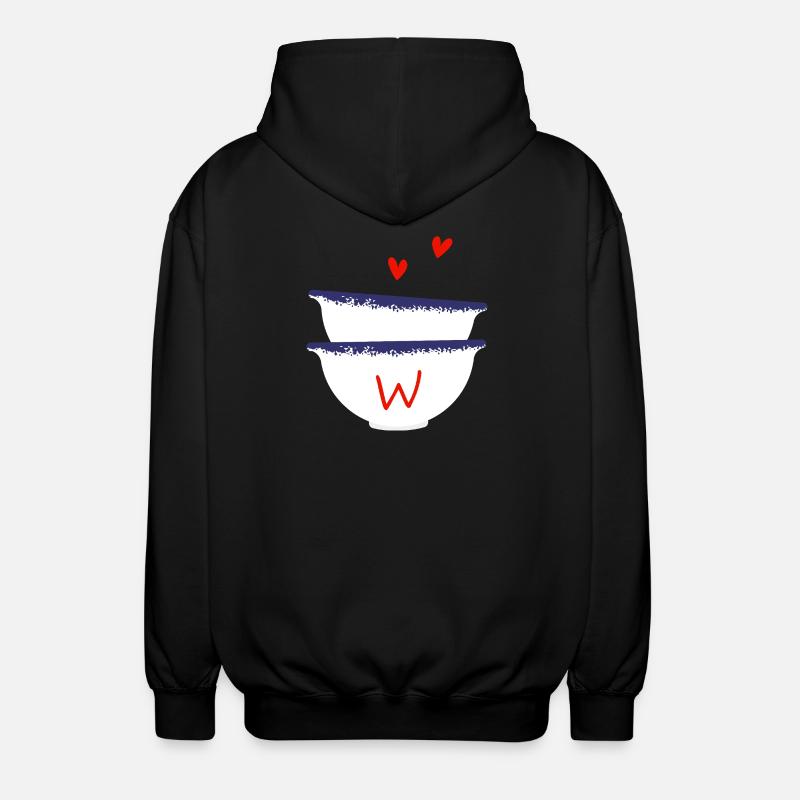 Bretonischer Buchstabe mit Schalen - Unisex Kapuzenjacke - Schwarz