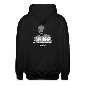 Citation de Henry Miller Tee - Veste à capuche unisexe - noir - Dos - AI Model Male 185 light (185cm)