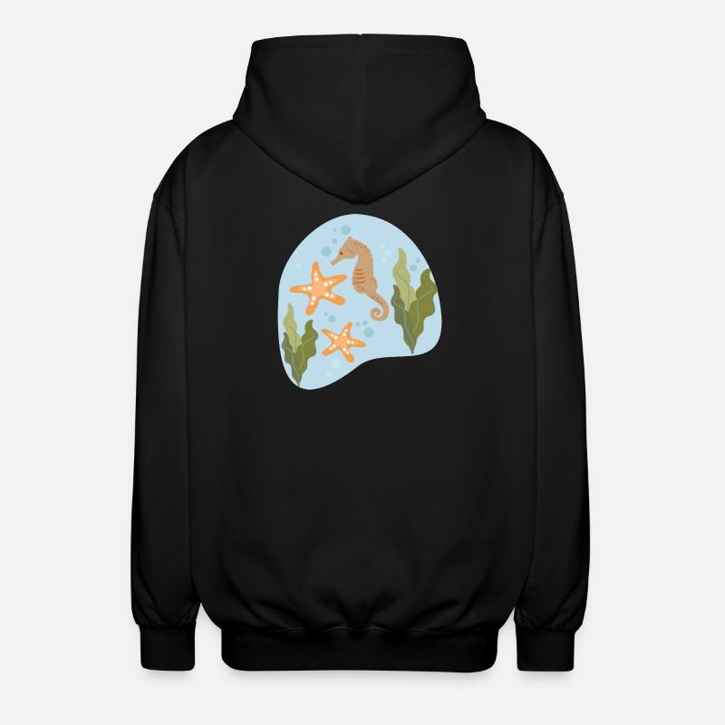 Seepferdchen - Unisex Kapuzenjacke - Schwarz