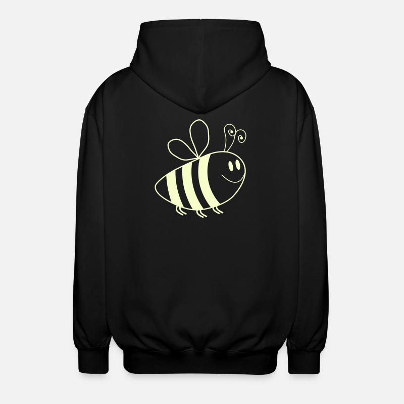 Smiling Bees Pattern - Unisex Hooded Jacket - black