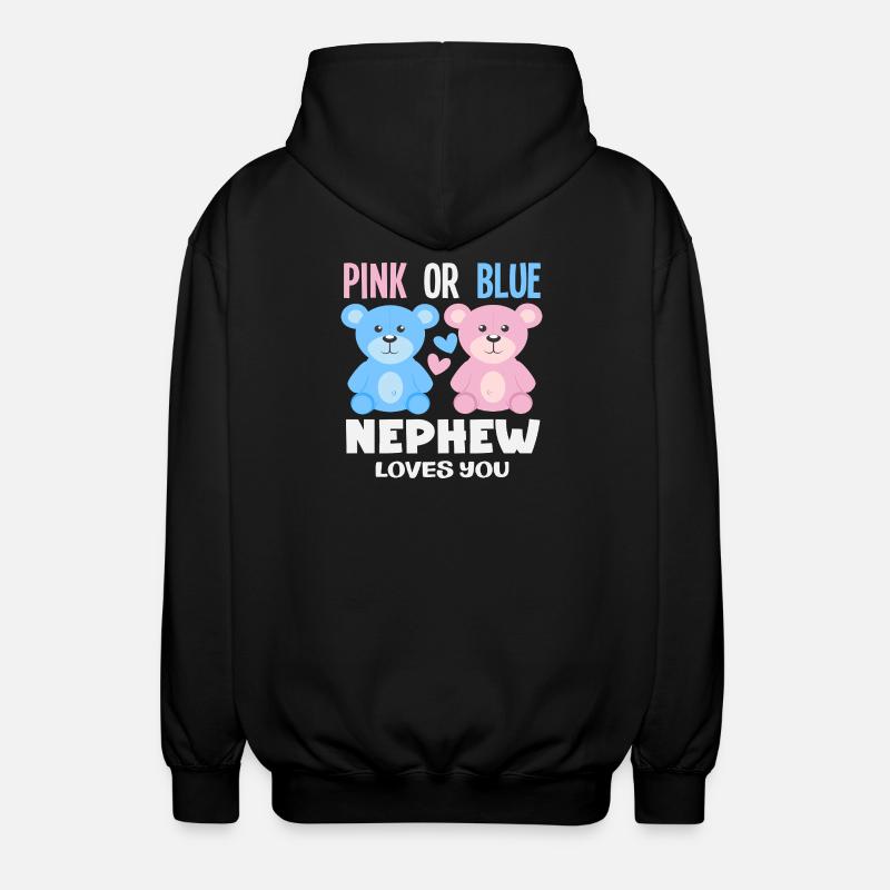 Pink Oder Blau Neffe Liebt Dich - Unisex Kapuzenjacke - Schwarz