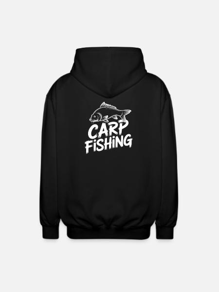 Carp Fishing Graphic Shirt - Unisex Hooded Jacket - black