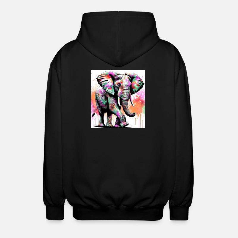 éléphant - Veste à capuche unisexe - noir