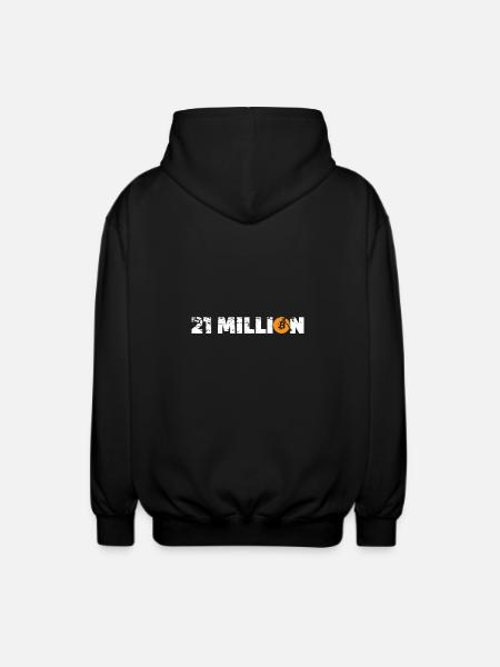 21 Million Bitcoin Cryptocurrency - Unisex Hooded Jacket - black