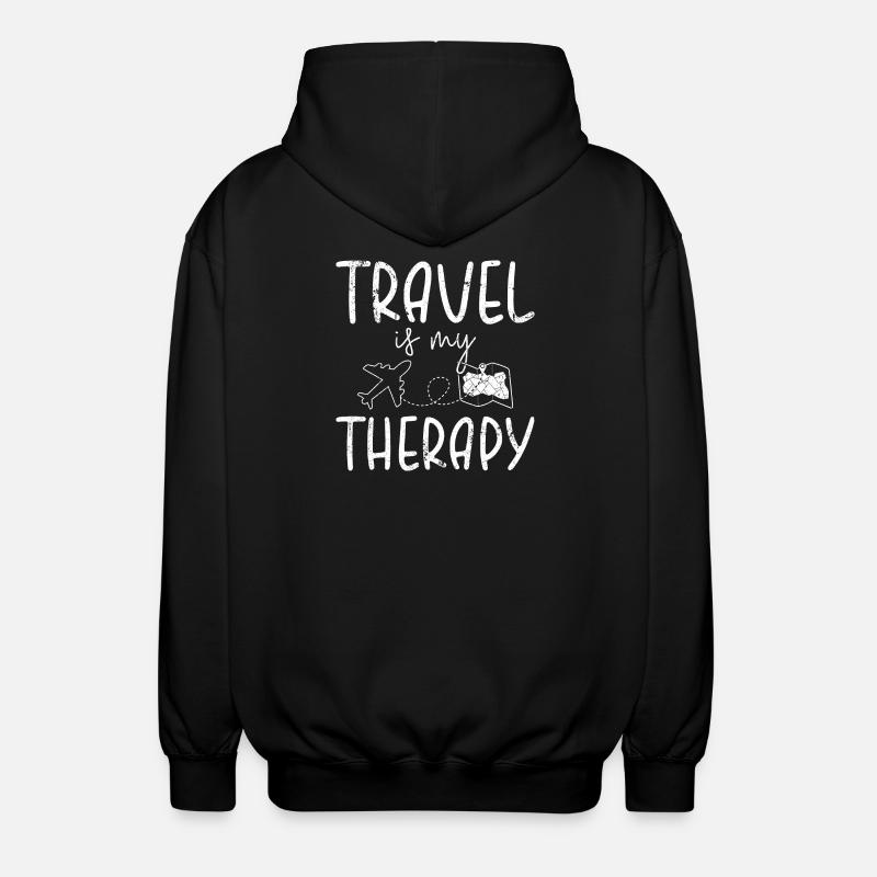 Le voyage est ma thérapie - Veste à capuche unisexe - noir