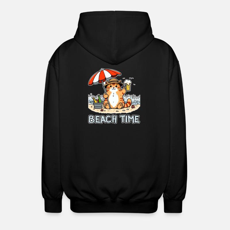 Strandzeit 2 - Unisex Kapuzenjacke - Schwarz