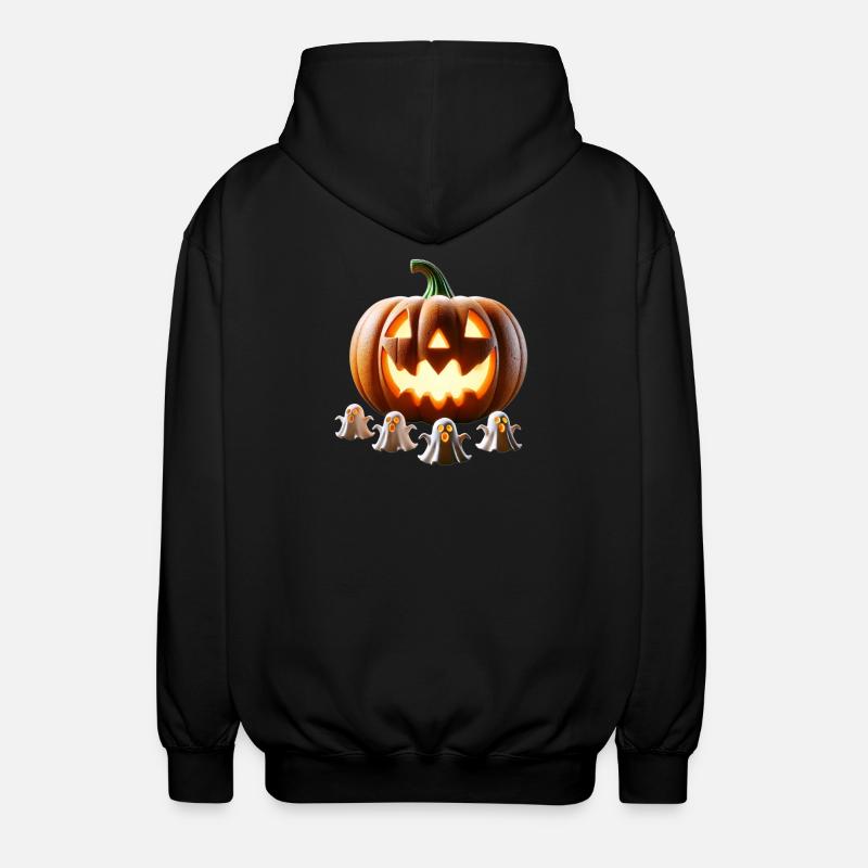 Fantômes de citrouille d’Halloween - Veste à capuche unisexe - noir