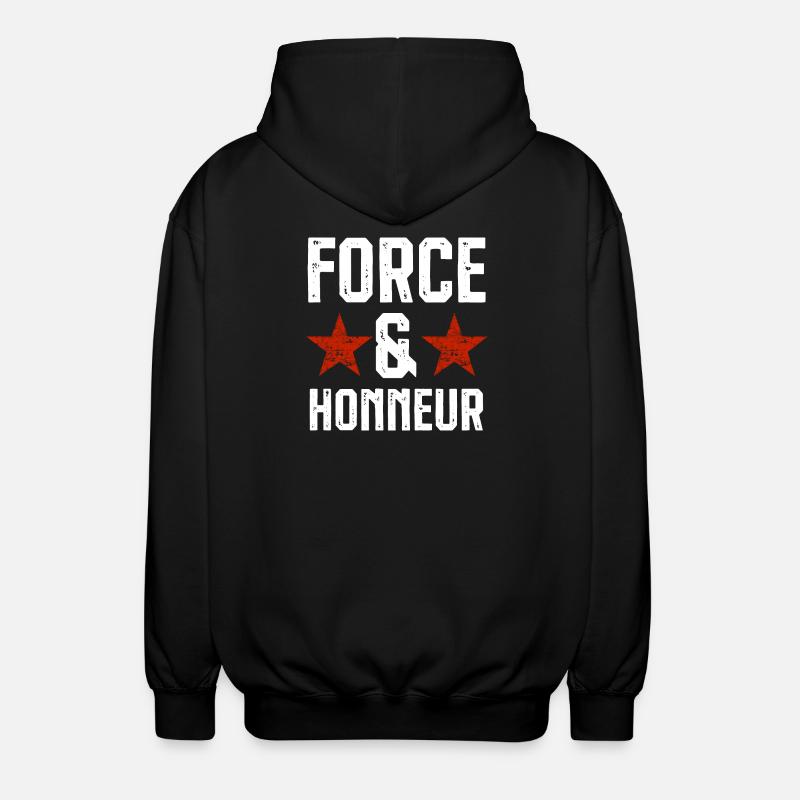 Force et honneur 1 - Veste à capuche unisexe - noir