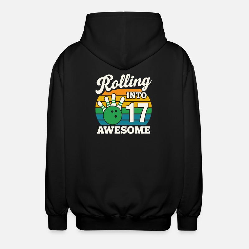 Retro Bowling 17e anniversaire Tee - Veste à capuche unisexe - noir