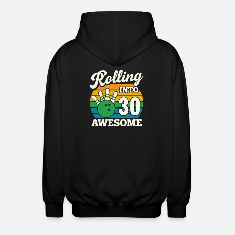 Bowling rétro 30e anniversaire célébration - Veste à capuche unisexe - noir