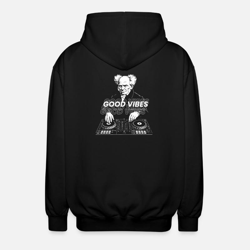 Schopenhauer Retro DJ Vibes - Unisex Kapuzenjacke - Schwarz