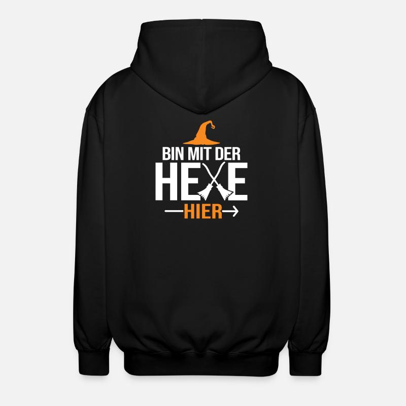 I'm here with the witch - Unisex Hooded Jacket - black