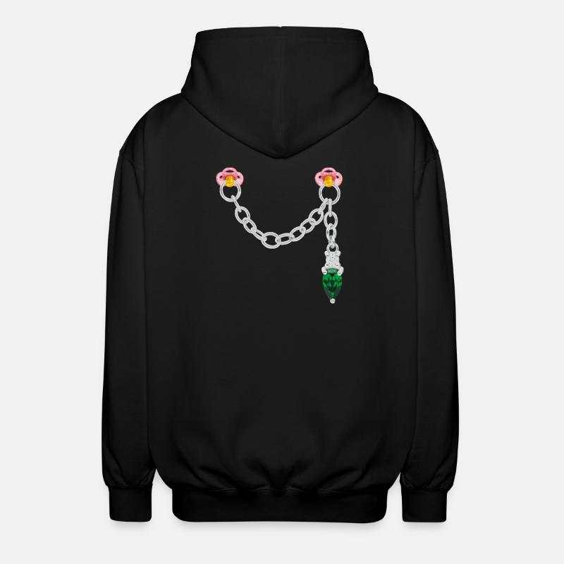 Silver connector - Unisex Hooded Jacket - black