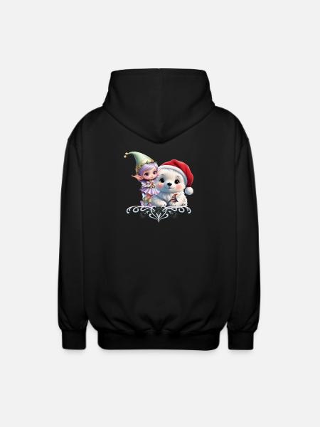 Freunde in einer Fantasiewelt - Unisex Kapuzenjacke - Schwarz
