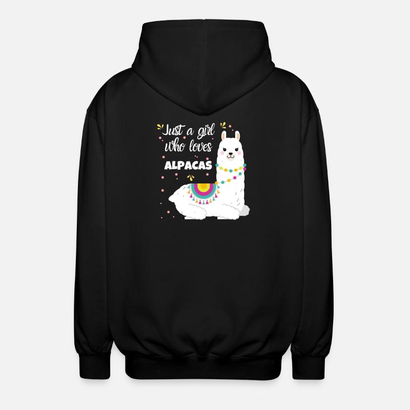 Alpaka Liebe - Unisex Kapuzenjacke - Schwarz