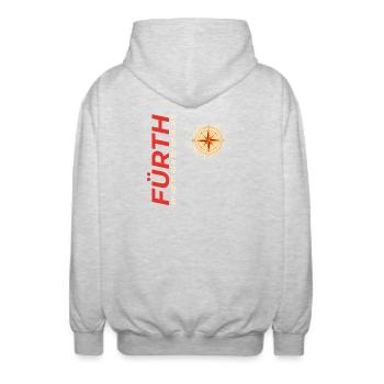 Fürth - Unisex Kapuzenjacke - Hellgrau meliert - Hinten - AI Model Male 185 light (185cm)