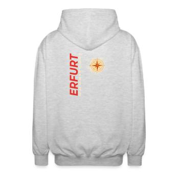 Erfurt - Unisex Kapuzenjacke - Hellgrau meliert - Hinten - AI Model Male 185 light (185cm)