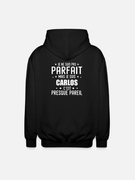 Carlos: authentic, imperfect, top, perfection - Unisex Hooded Jacket - black