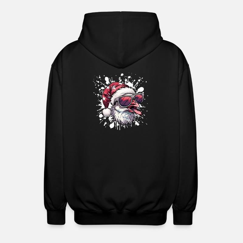 Colombe oiseau Noël drôle - Veste à capuche unisexe - noir