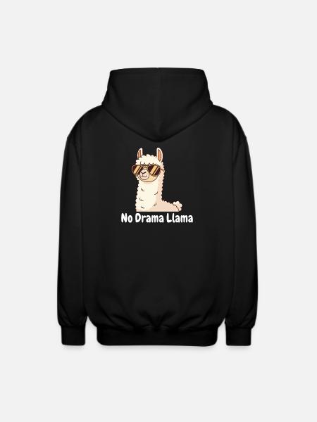 No Drama Llama Sunglasses - Unisex Hooded Jacket - black