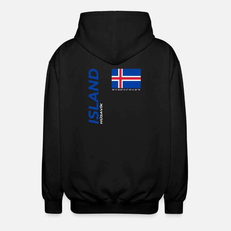 Húsavík - Unisex Kapuzenjacke - Schwarz