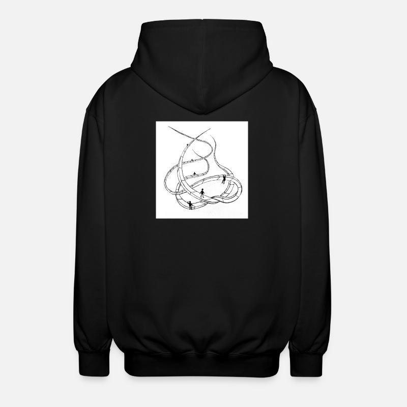 Vielschichtige Loopingpfade - Unisex Kapuzenjacke - Schwarz