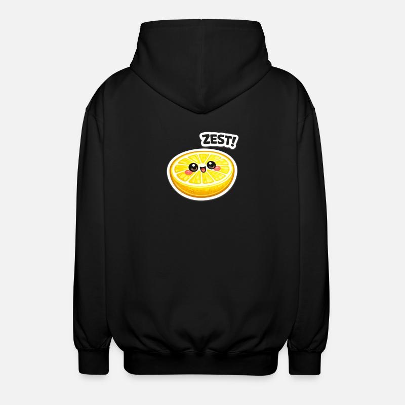 Zitrus Zest Sticker - Unisex Kapuzenjacke - Schwarz