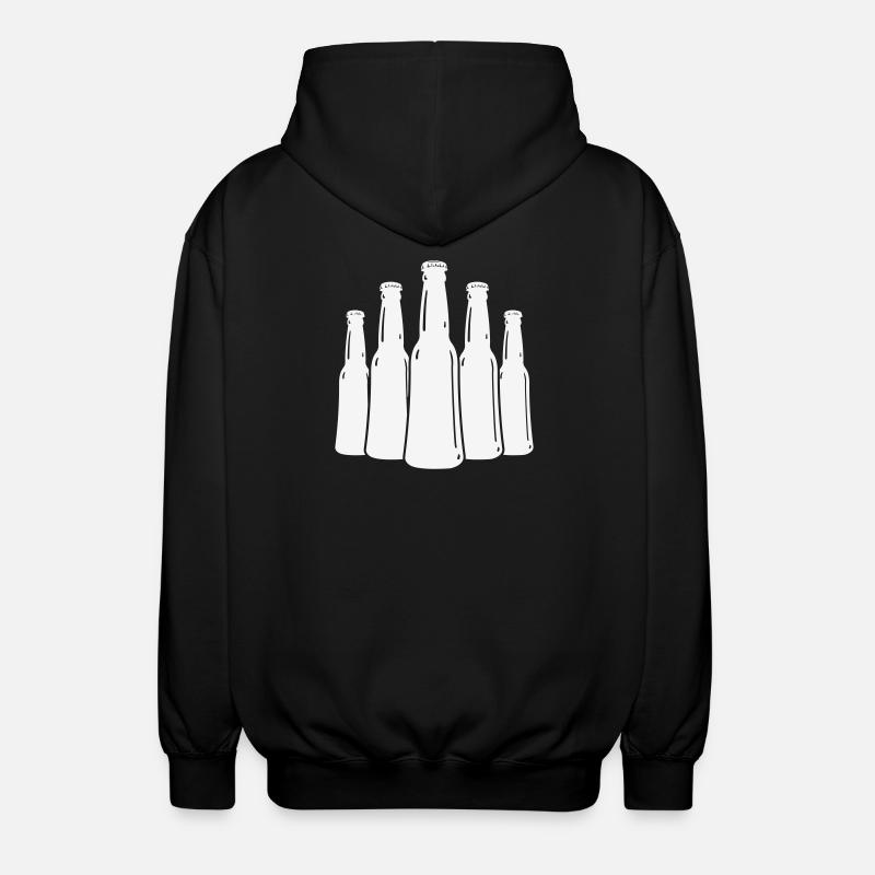Beer Bottles Silhouette - Unisex Hooded Jacket - black