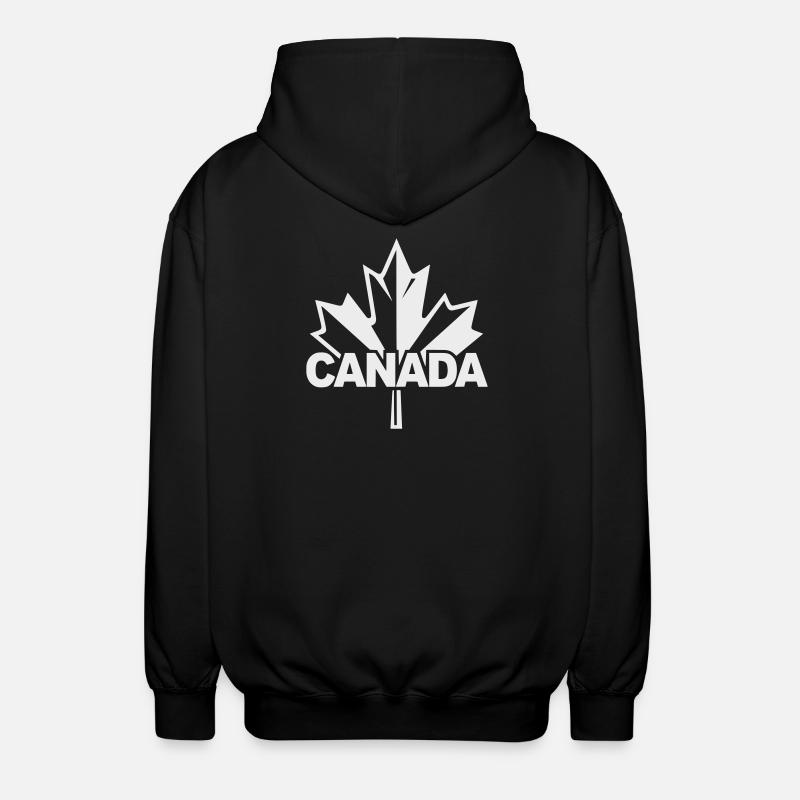 Canada Maple Leaf Logo - Unisex Hooded Jacket - black