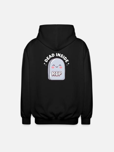 Cute RIP Tombstone Design - Unisex Hooded Jacket - black