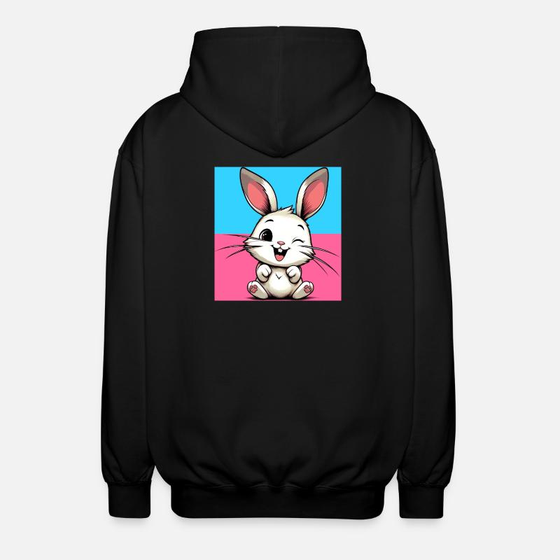 rabbit - Unisex Hooded Jacket - black