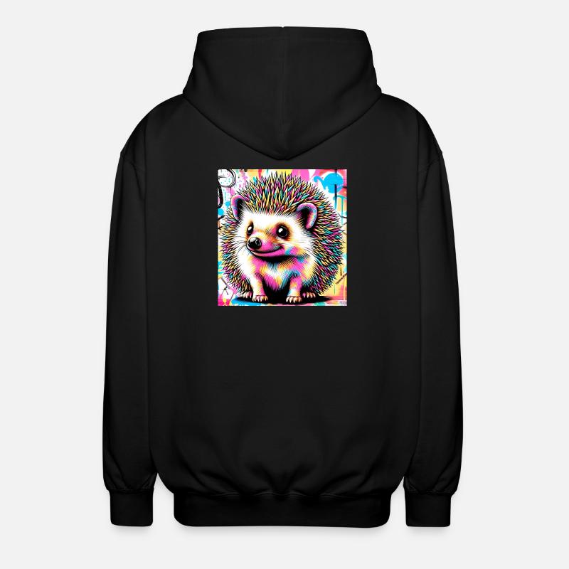 Igel - Unisex Kapuzenjacke - Schwarz