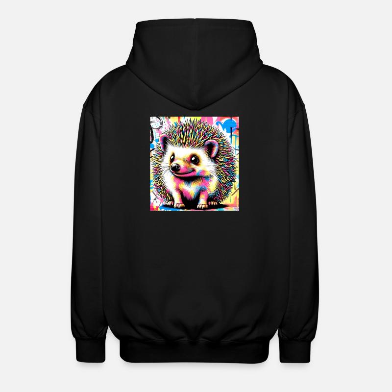 hérisson - Veste à capuche unisexe - noir