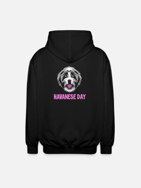 Chien bichon havanais - Veste à capuche unisexe - noir