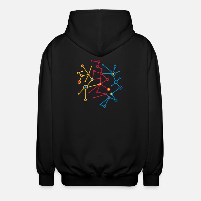 molecular pattern - Unisex Hooded Jacket - black