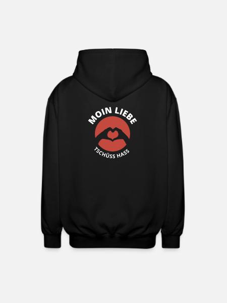 moin liebe tschüss hass - Unisex Kapuzenjacke - Schwarz