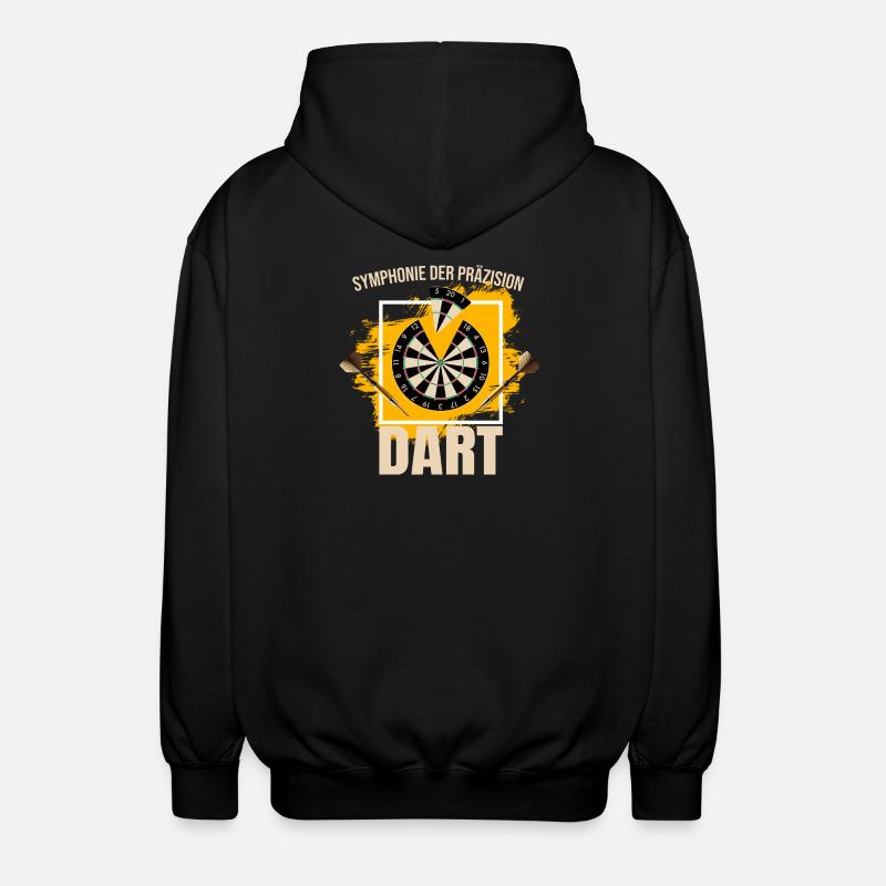 Symphonie der Präzision - Dart - Unisex Kapuzenjacke - Schwarz