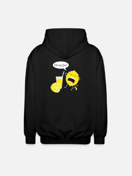 Funny lemon design - Unisex Hooded Jacket - black