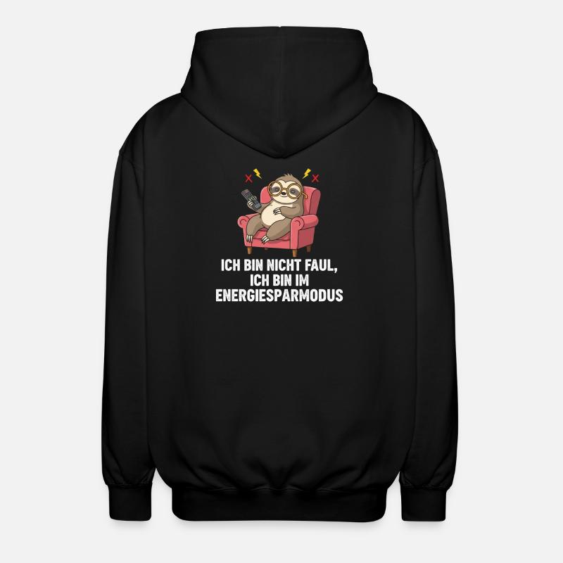 Energy mode sloth in relax - Unisex Hooded Jacket - black