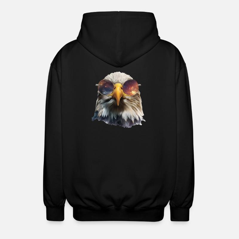 Eagle Glasses Space - Unisex Hooded Jacket - black