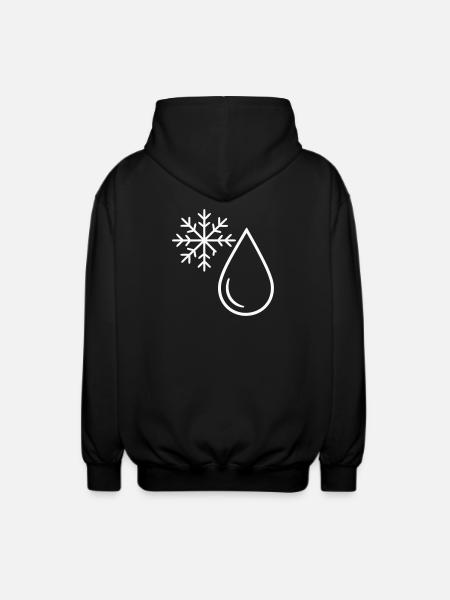 Snow and Minimalist Drop - Unisex Hooded Jacket - black