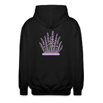 Lavendelblüten verrückt nach Lavendel - Unisex Kapuzenjacke - Schwarz - Hinten - AI Model Male 185 light (185cm)