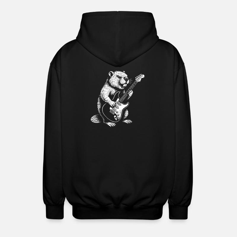 Beaver Guitar Hero - Veste à capuche unisexe - noir