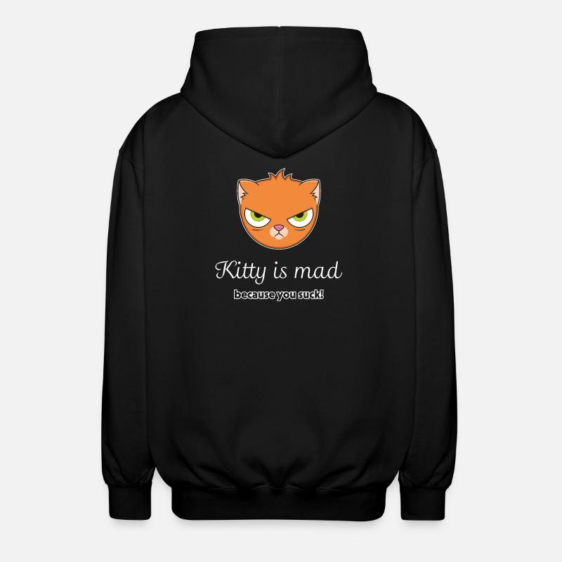 Angry Cat - Unisex Hooded Jacket - black